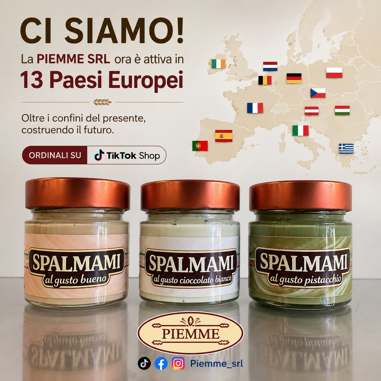 Creme SPALMAMI disponibili in 13 Paesi europei tramite PI EMME